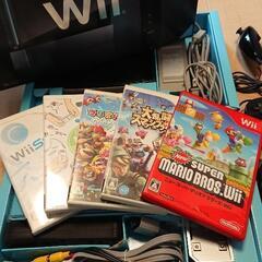 決まりました！☆任天堂Wii 本体 ソフト5本、ヌンチャク2本、...