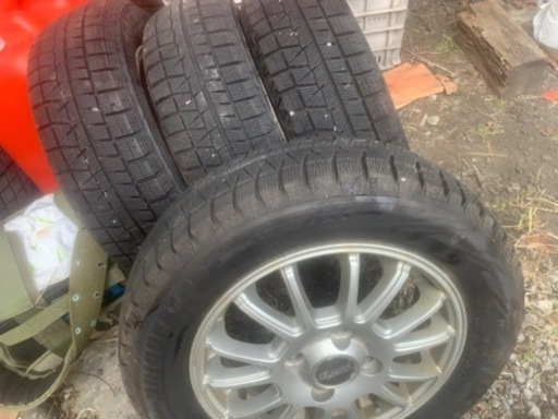 155/65R13ブリヂストンスタッドタイヤアルミ組4本1台分