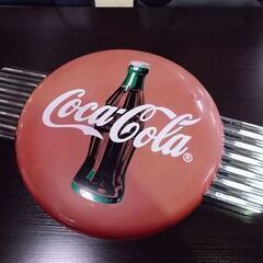 コカコーラ サインボタン 幅75cm 羽根付き 看板 色あせ 丸看板 壁掛け アメリカン雑貨 店舗 バー ガレージ カフェ Coka cola 札幌市東区 新道東店の画像