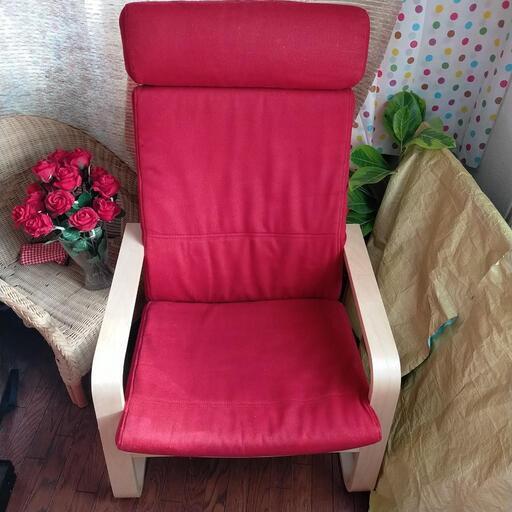 ❗【半額以下❗】❗【希少激レア 超人気 完売品❗】【赤色 ハイバック北欧チェア❗】綺麗な赤 赤色好きな人❗ひとつしかありません❗【ネット決済不可】