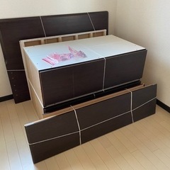 【取引相手確定】ニトリの引き出し付きセミダブルベッド【メリッサ3 H85DBR 深型】の画像