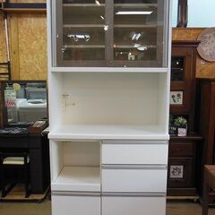 【販売終了しました。ありがとうございます。】松田家具　キッチンボード　900 フロストレンジ　2013年購入　中古品　/　大川家具　相模原市　リサイクルショップの画像
