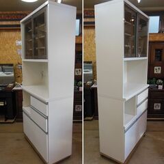 【販売終了しました。ありがとうございます。】松田家具　キッチンボード　900 フロストレンジ　2013年購入　中古品　/　大川家具　相模原市　リサイクルショップの画像
