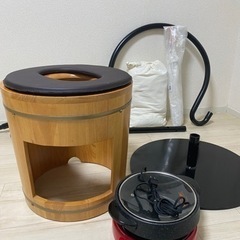 【手軽に】よもぎ蒸し風呂（丸型背もたれ無し座浴用椅子、マント袖無し）