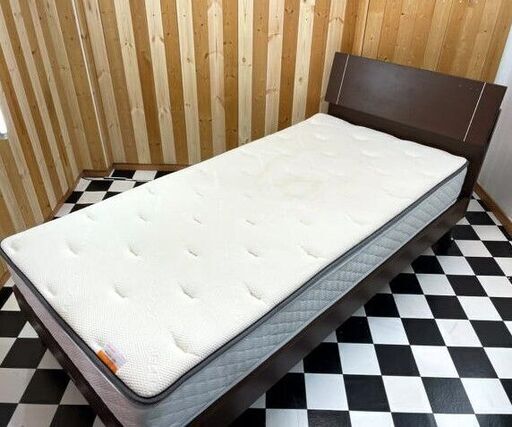 ASLEEP　シングルサイズベッド　965×1980×870　フレーム付き　マットカバー取り外し可能　分解組み立て式