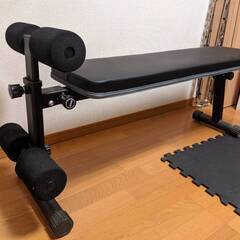 中古 シットアップベンチとダンベルセットの画像