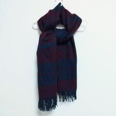 HEAVEN and Earth 大判 マフラー ネイビー × エンジ