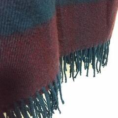 HEAVEN and Earth 大判 マフラー ネイビー × エンジの画像