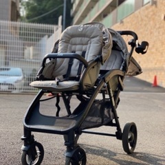 《専用レインカバー付き》2人乗りベビーカー 