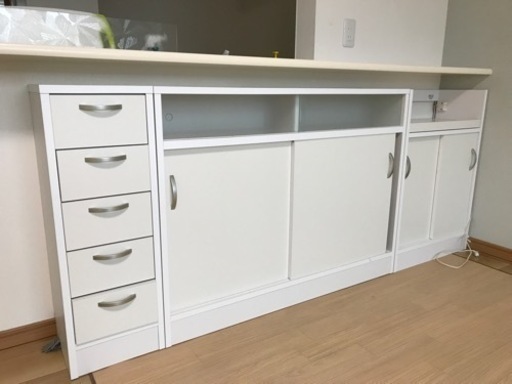 明日で取り下げ❗️美品　三点セット　カウンター下収納　家具　チェスト　収納