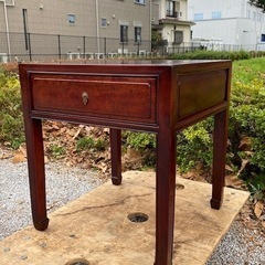 ◎大幅お値下げしました‼️唐木家具 サイドテーブル 花台 飾り台 引き出し 抽斗 鉄刀木 タガヤサン 唐物 中国古玩本 花梨 唐木 総無垢 サイドテーブル 置台 収納の画像