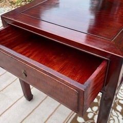 ◎大幅お値下げしました‼️唐木家具 サイドテーブル 花台 飾り台 引き出し 抽斗 鉄刀木 タガヤサン 唐物 中国古玩本 花梨 唐木 総無垢 サイドテーブル 置台 収納の画像