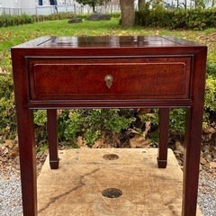 ◎大幅お値下げしました‼️唐木家具 サイドテーブル 花台 飾り台 引き出し 抽斗 鉄刀木 タガヤサン 唐物 中国古玩本 花梨 唐木 総無垢 サイドテーブル 置台 収納の画像