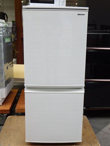 美品 SHARP 冷凍冷蔵庫 2019年製 SJ-D14E-W 2ドア 137L ホワイト \tつけかえどっちもドア シャープ