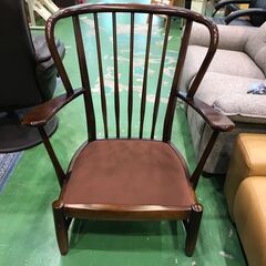 【愛品館八千代店】Karimoku　カリモク　コロニアル　平織布張肘掛椅子【愛八SF】の画像