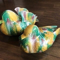 三彩焼　オシドリ　置物