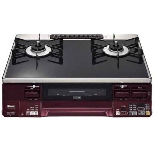 未使用！リンナイ◇グリル付きガステーブル◇都市ガス 左強力◇パールクリスタルプレート◇RTE65VARB-GL◇JPS-0320