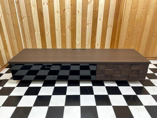 大川家具　COLK　モダンロータイプTVボード　1600×445×310　50V程まで対応可能　ブラウン系　住まい　家具
