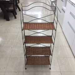 オープンラック ブラウンxグレー