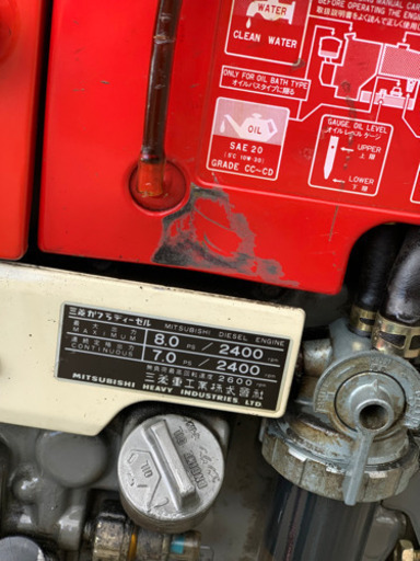 ミツビシディーゼル耕運機　MR800D 全装備　低高速付　美品　作動品