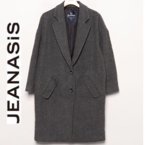 11月末まで売切破格!!【定価1.6万！美品JEANASIS】アンゴラカシミヤBIGチェスターコート