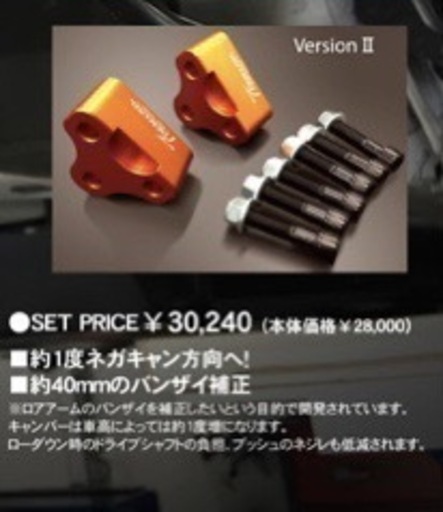 プリウス　イージープロ　キャンバーブロック