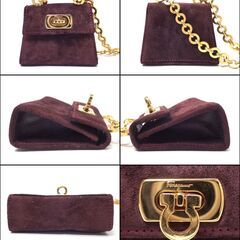 AA660 FERRAGAMO フェラガモ ガンチーニ チェーン ミニバッグの画像
