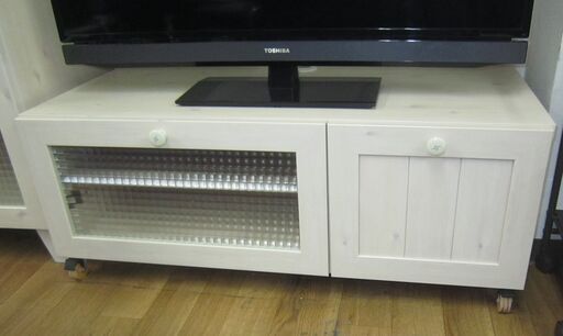 R246 ユーアイ製カントリー調 ローボード、テレビ台、幅100cm 美品