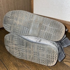 ムートン風リボンブーツ  Mサイズ グレー の画像