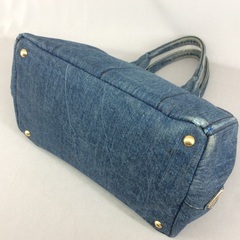 PRADA プラダ デニム カナパMM でかオープントートバッグ  銀座三越 2015年購入の画像