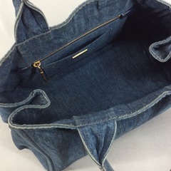 PRADA プラダ デニム カナパMM でかオープントートバッグ  銀座三越 2015年購入の画像