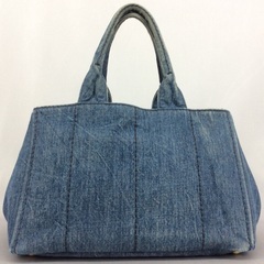 PRADA プラダ デニム カナパMM でかオープントートバッグ  銀座三越 2015年購入の画像