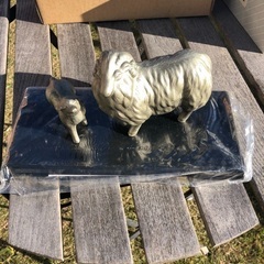 干支の置物　羊の親子　ブロンズ製