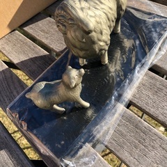 干支の置物　羊の親子　ブロンズ製の画像