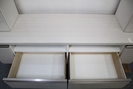 ニトリ テレビボード キャビネット フレージュ 幅160 ハイグロス木目ホワイト NITORI AVボード 中古家具 店頭引取歓迎 R