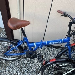 折りたたみ自転車　4台　黒、茶色、青、白の画像