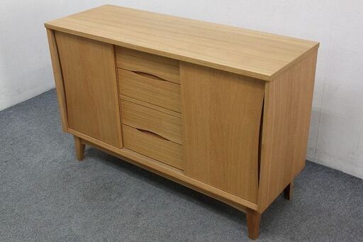 unico/ウニコ SIGNE(シグネ)キャビネット W1190 オーク材 ナチュラル unico 収納家具 中古家具 店頭引取歓迎 R4619)