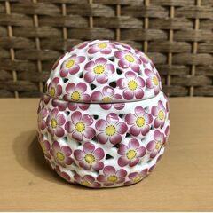 Floral Porcelain フクロウ 梟 ふくろう ミミズク 飾り 小物入れ ポプリ入れ 香炉 アクセサリー入れ 陶器製 置物 の画像