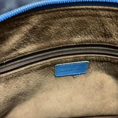 ヒロフ　ブルー　ハンドバッグ　中古の画像