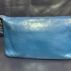 ヒロフ　ブルー　ハンドバッグ　中古の画像