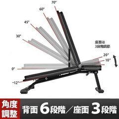 マルチポジション フラットベンチ 折りたたみ式 トレーニングベンチ