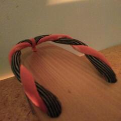 昭和初期　　粋です✨👘レトロモダンなツートン鼻緒下駄　23cmの画像