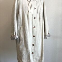 ベルメゾン　ステンカラーコート　Ｌサイズ　マニッシュ　生成り　裏...