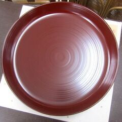 刷毛目塗利 尺丸盛鉢 30cm 漆器 古代朱 札幌市北区屯田の画像