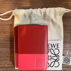 LOEWE レッド系×ピンク系 バイカラー 財布