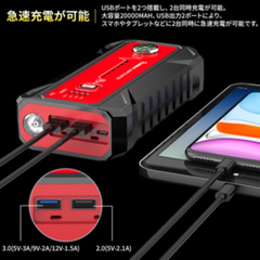 ジャンプスターター エンジンスターター 20000mAh 大容量 1600Aの画像