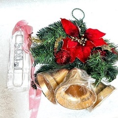 211126 新品　ツリー無しでもクリスマス気分☆コーデ済☆壁掛けリースセットの画像