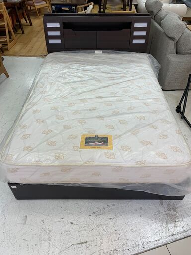 セミダブルベッド　ブラウン　木製　【トレファク南柏】