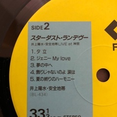 井上陽水＆安全地帯　ライブLPレコードの画像