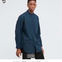 完売品！ユニクロ+J スーピマコットンシャツ　ネイビー